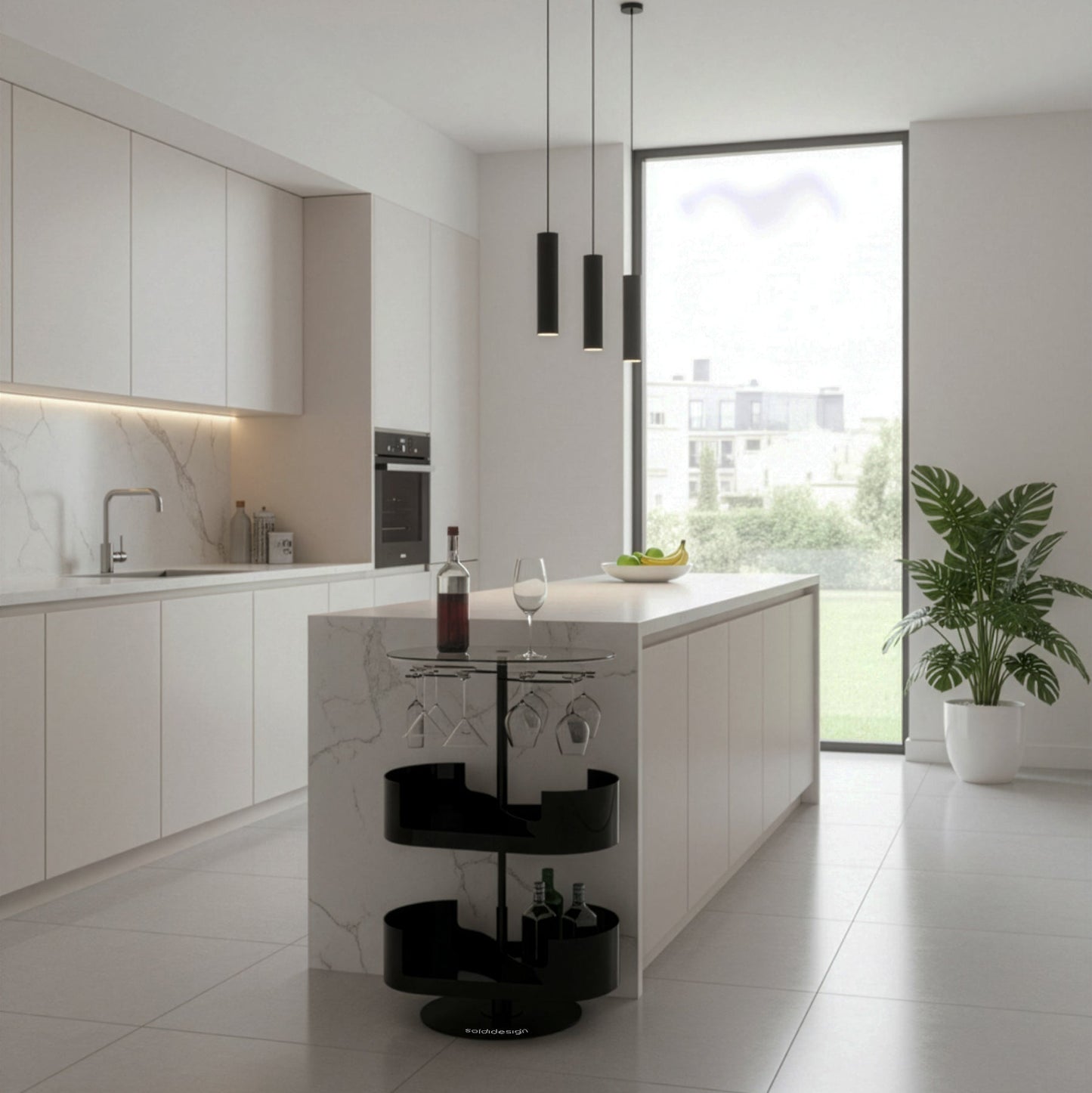 Infinity Bar Nero - Mobile bar di design