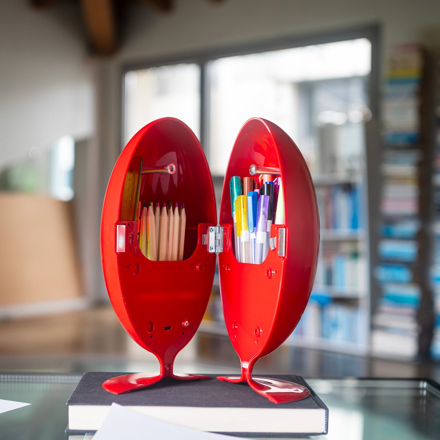 Set Lovino Bianco/Rosso - Organizer da scrivania di design