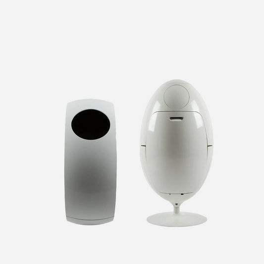 Set Buc + Ovetto ABS Weiß – Design-Wäschekorb und Mülleimer