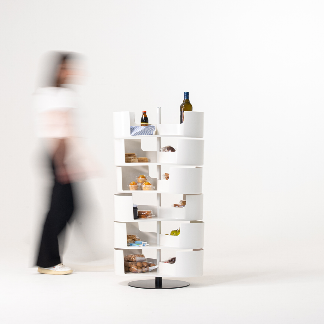 Set Ovetto ABS + Infinity White - Designer waste bin and shoe rack