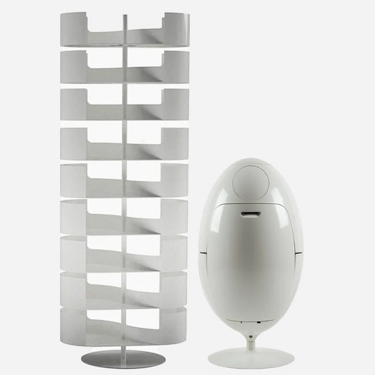Set Ovetto ABS + Infinity Weiß – Design-Mülleimer und Schuhschrank