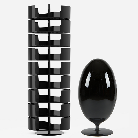 Set Ovetto ABS + Infinity Schwarz – Design-Mülleimer und Schuhschrank