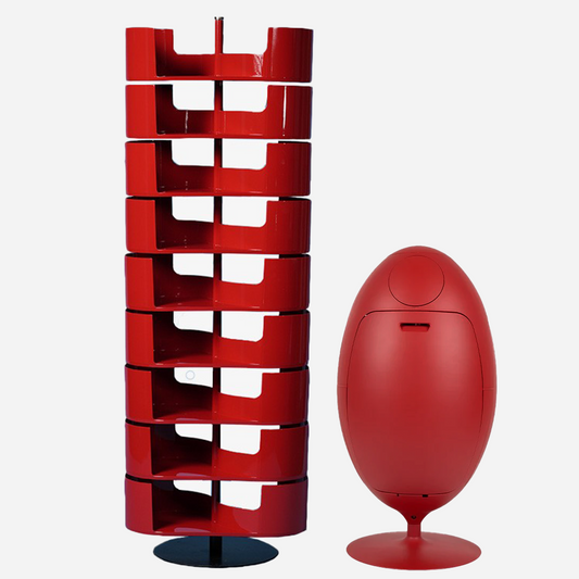 Set Ovetto ABS + Infinity Rot – Design-Mülleimer und Schuhschrank