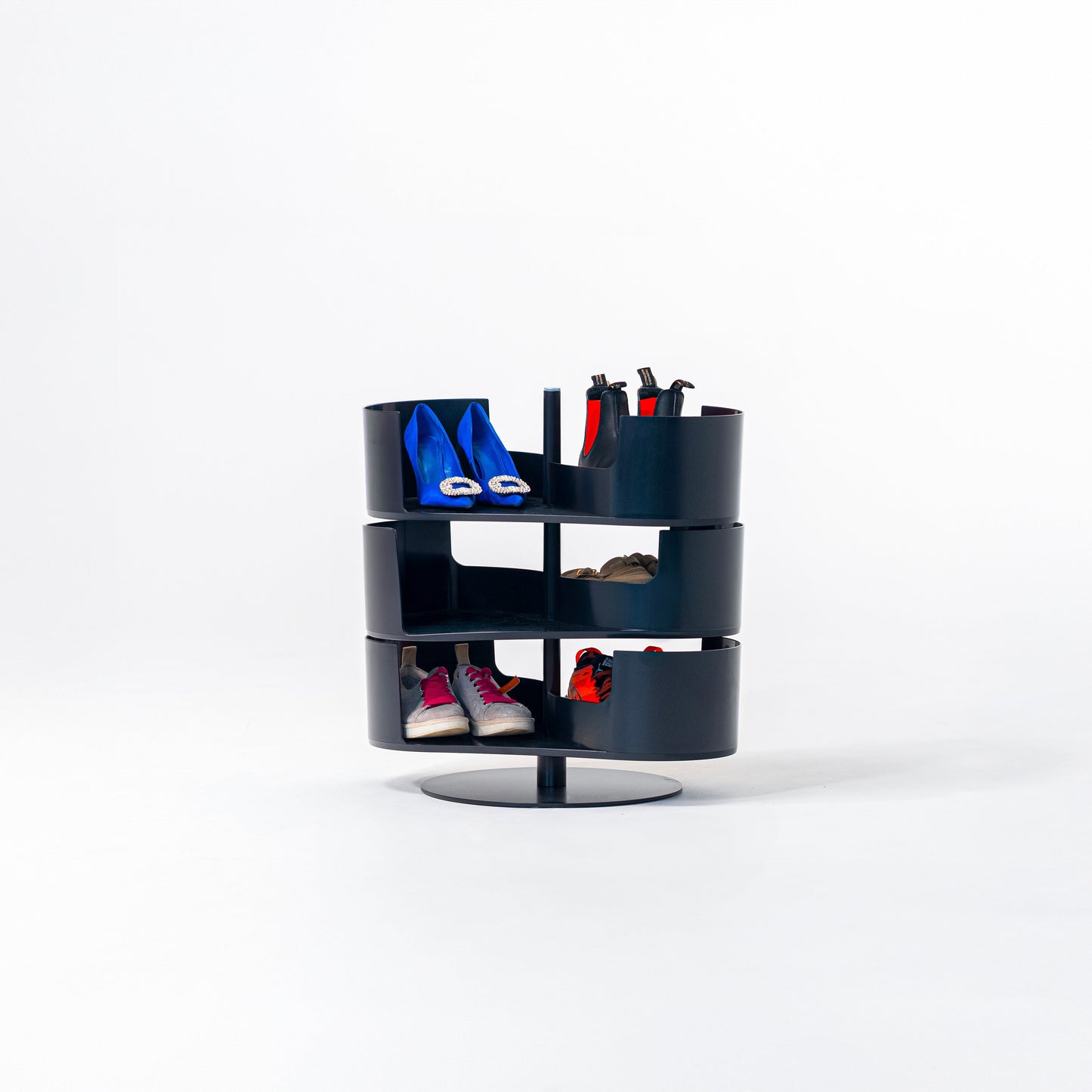 Ovetto Galà + Infinity Black Set - Designer Trash Can and Shoe Rack