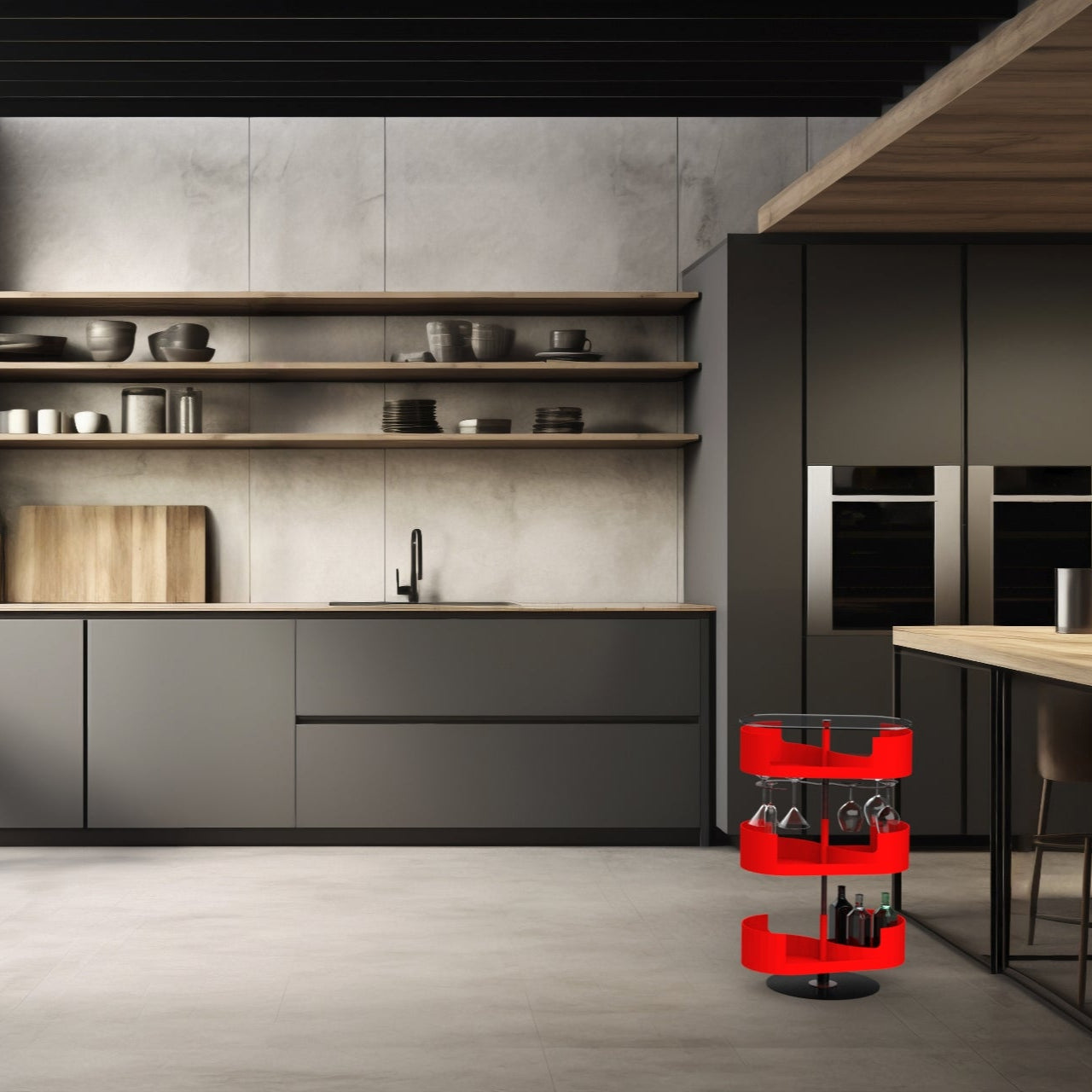 Infinity Bar Nero - Mobile bar di design