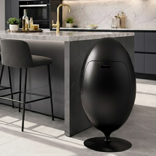 Ovetto Galà Nero Opaco - Pattumiera di design per la raccolta differenziata