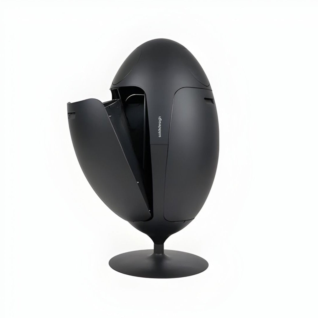 Ovetto Galà Negro Mate - Cubo de basura de diseño para reciclaje
