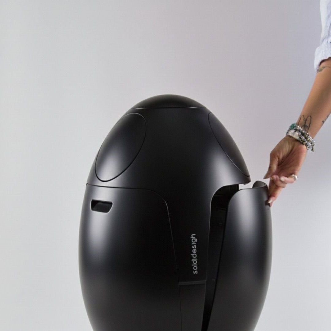 Ovetto Galà Nero Opaco - Pattumiera di design per la raccolta differenziata