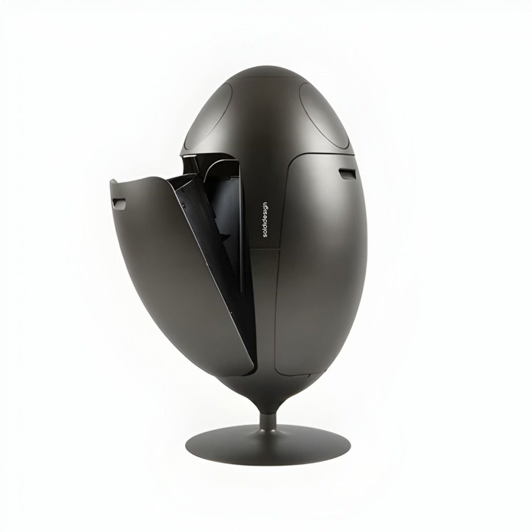 Ovetto Metal Nikel - Designer Trash Can for Waste Sorting