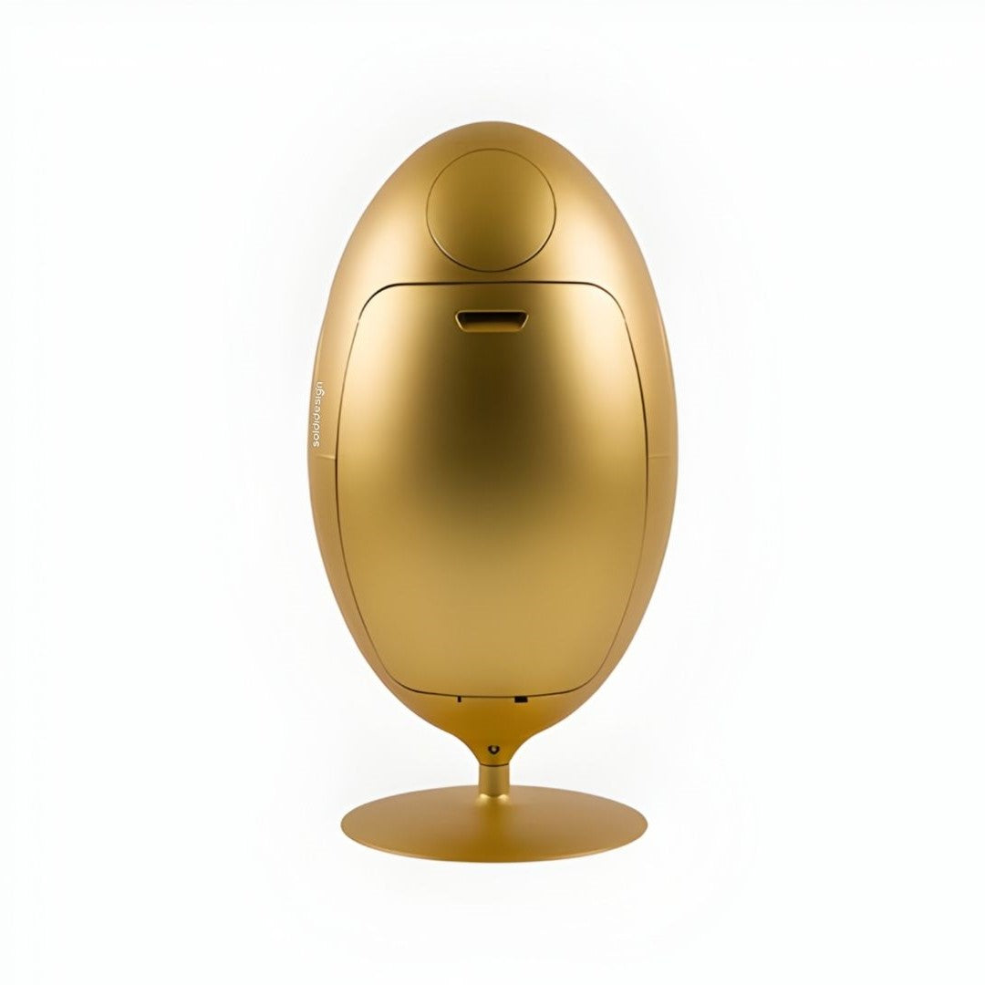 Ovetto Metal Oro - Cubo de diseño para la separación de residuos