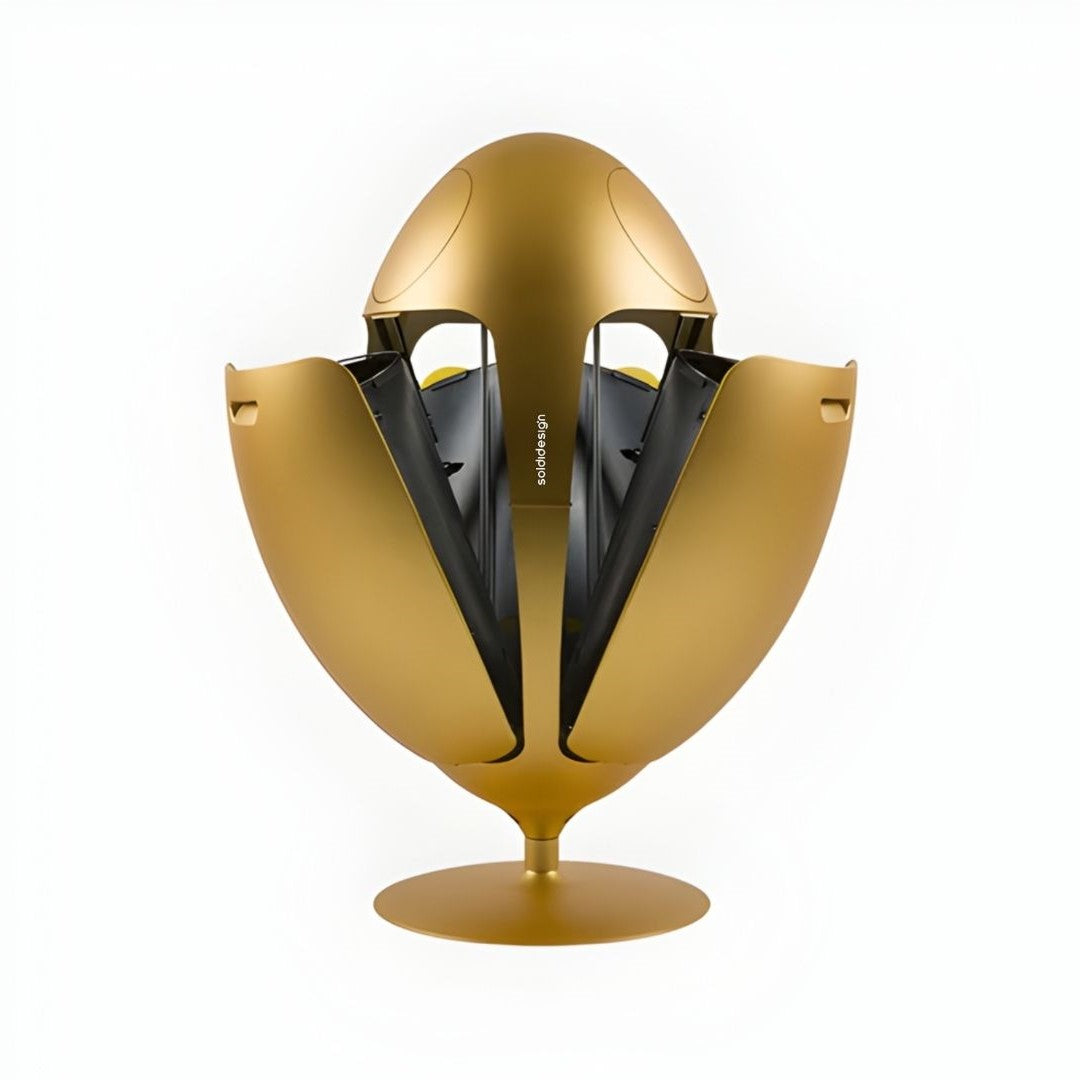 Ovetto Metal Oro - Cubo de diseño para la separación de residuos