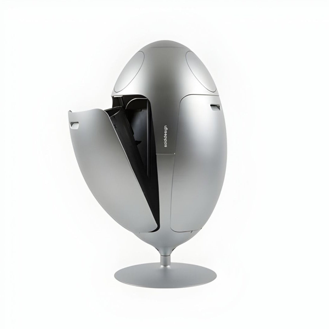 Ovetto Metal Aluminio Mate – Papelera de diseño para la separación de residuos