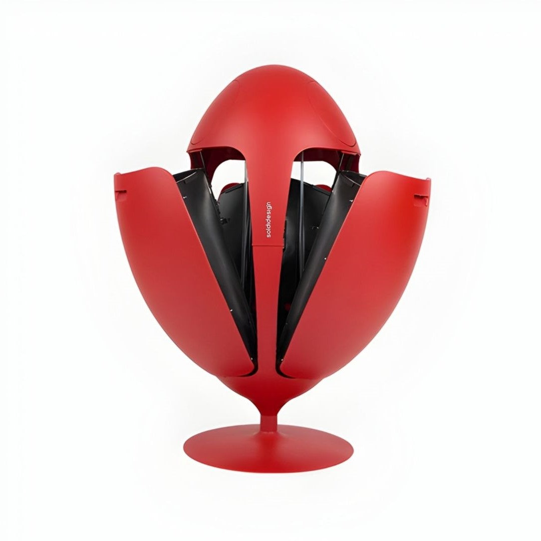 Ovetto Galà Matte Red - Design Trash Bin for Waste Sorting