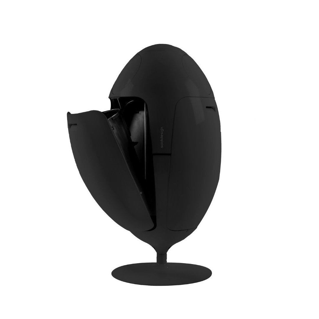 Black ABS Egg - Designer waste bin for recycling