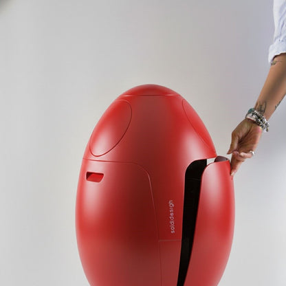 Ovetto Galà Matte Red - Design Trash Bin for Waste Sorting