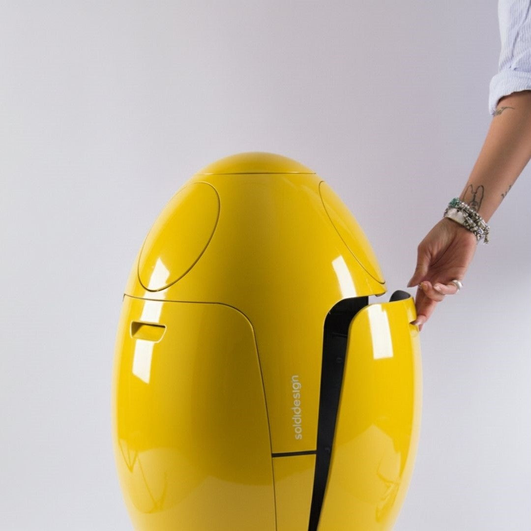 Ovetto Galà Giallo Lucido - Pattumiera di design per la raccolta differenziata