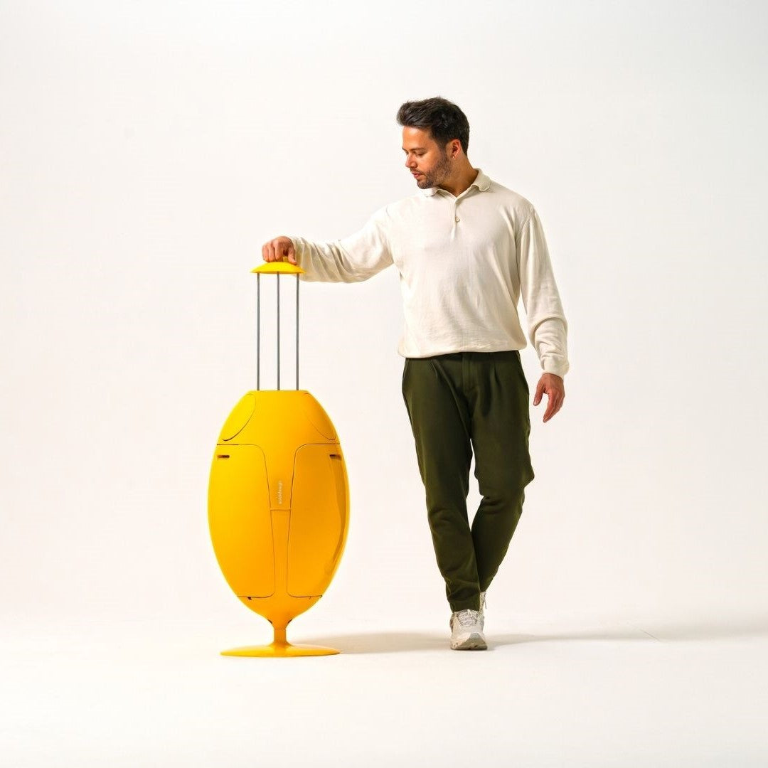 Ovetto Galà Giallo Lucido - Pattumiera di design per la raccolta differenziata