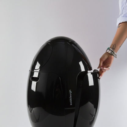 Ovetto Galà Nero Lucido - Pattumiera di design per la raccolta differenziata