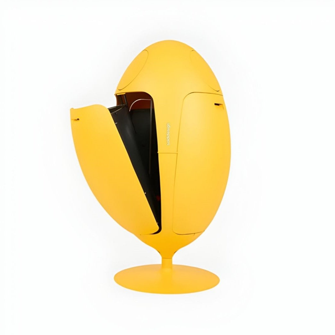 Ovetto Galà Mattes Gelb - Design-Mülltonne für die getrennte Abfallsammlung
