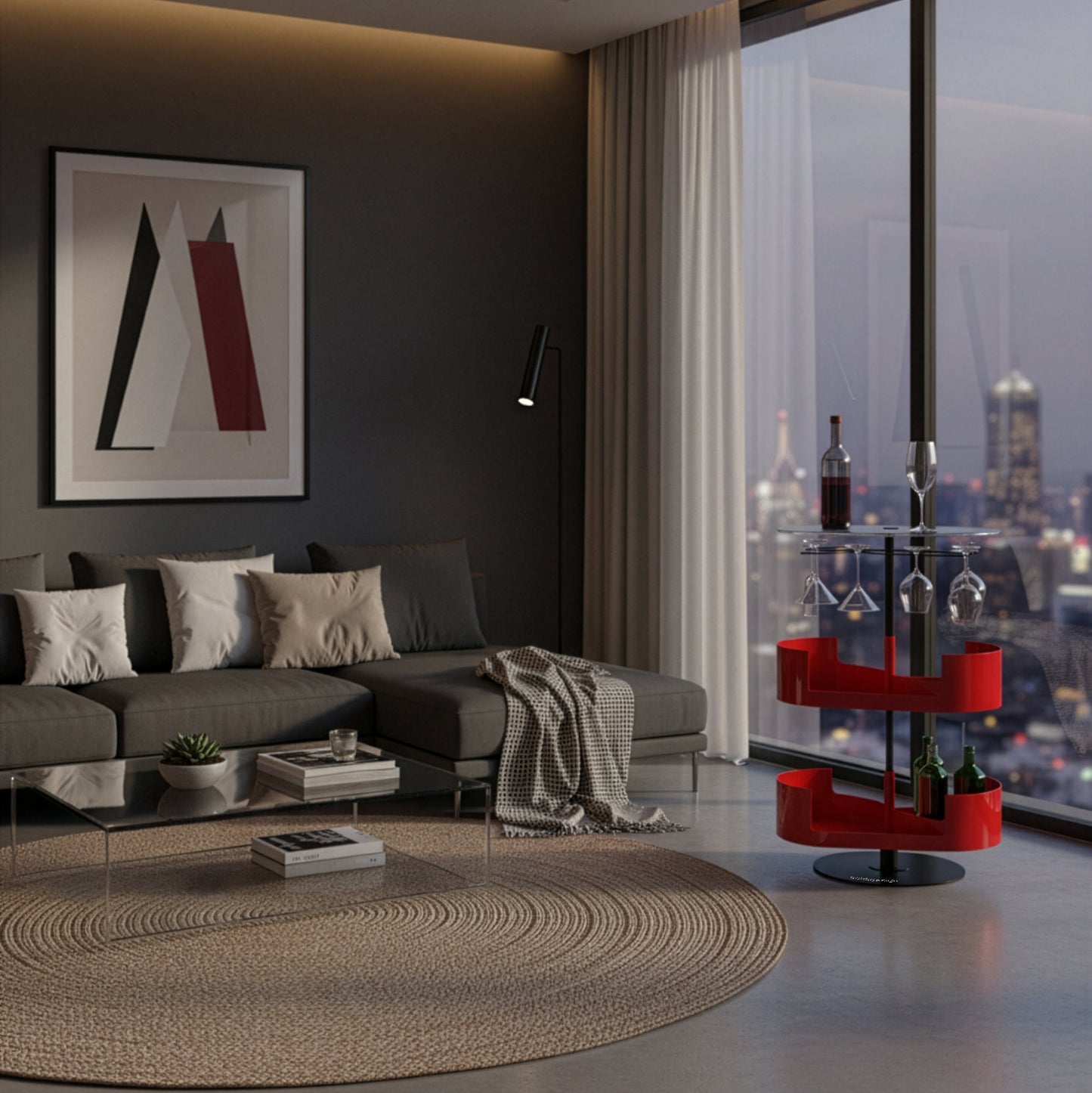 Infinity Bar Rosso - Mobile bar di design