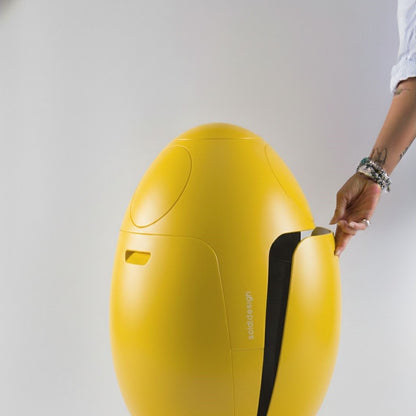 Ovetto Galà Mattes Gelb - Design-Mülltonne für die getrennte Abfallsammlung

