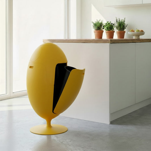 Ovetto Galà Giallo Opaco - Pattumiera di design per la raccolta differenziata