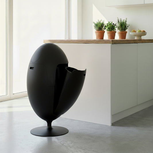 Ovetto Galà Nero Opaco - Pattumiera di design per la raccolta differenziata