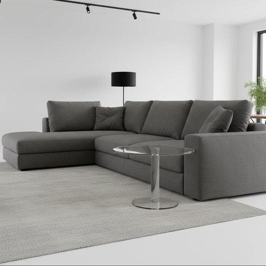 Mesa de centro redonda transparente Kaleido de diseño