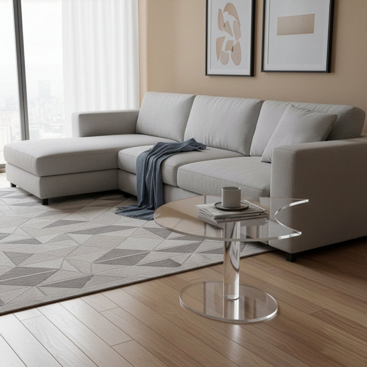 Kaleido Crescent Trasparente - Tavolino di design