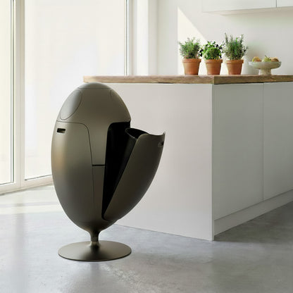 Ovetto Metal Nikel - Designer Trash Can for Waste Sorting