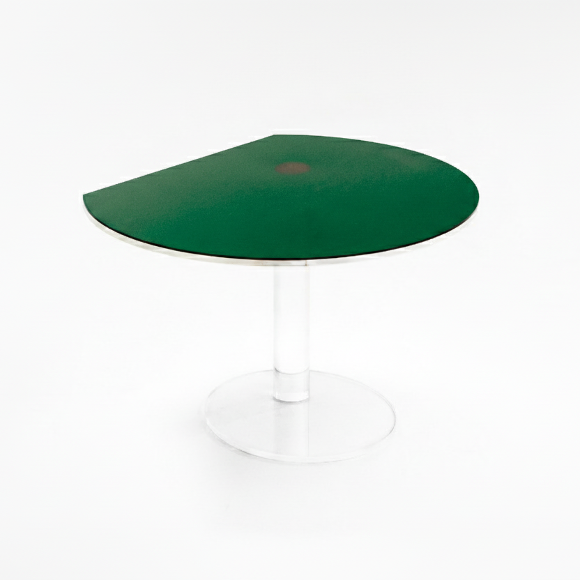 Kaleido Round Transparent mit grünem Layer – Design-Beistelltisch