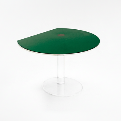 Kaleido Round Transparent mit grünem Layer – Design-Beistelltisch