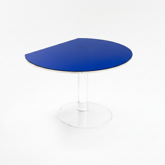 Kaleido Round Trasparente con Layer Blu - Tavolino di design