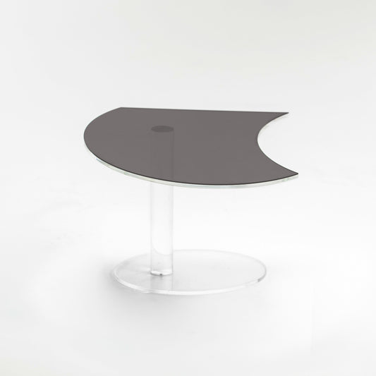 Kaleido Crescent Trasparente con Layer Fumé - Tavolino di design