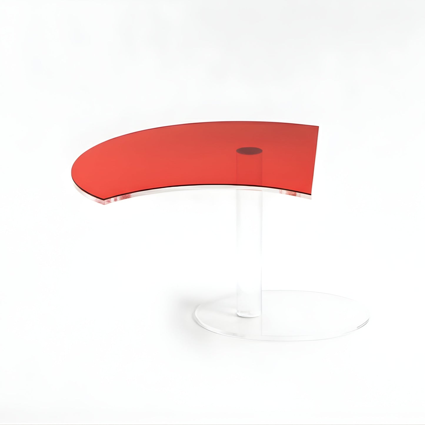 Kaleido Crescent Transparent mit rotem Layer – Design-Beistelltisch