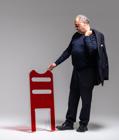 Silhouette Trasparente con Layer Rosso - Servetto di design