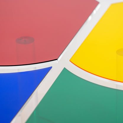 Kaleido Crescent Transparent mit grünem Layer – Design-Beistelltisch