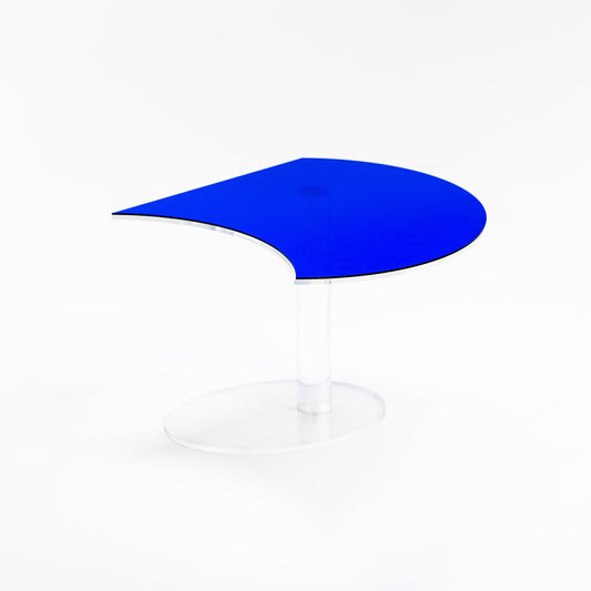 Kaleido Crescent Trasparente con Layer Blu - Tavolino di design