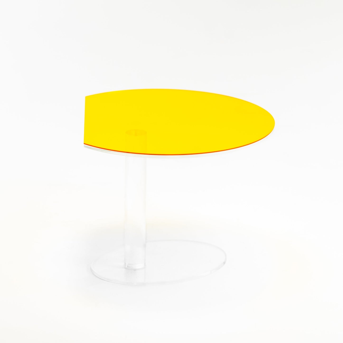 Kaleido Round Transparent mit gelbem Layer – Design-Beistelltisch