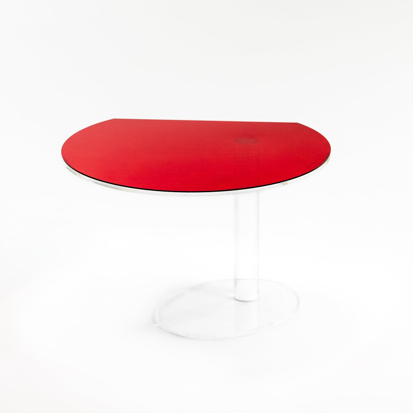 Kaleido Round Transparent mit rotem Layer – Design-Beistelltisch