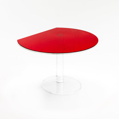 Kaleido Round Transparent mit rotem Layer – Design-Beistelltisch