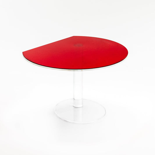 Kaleido Round Trasparente con Layer Rosso - Tavolino di design