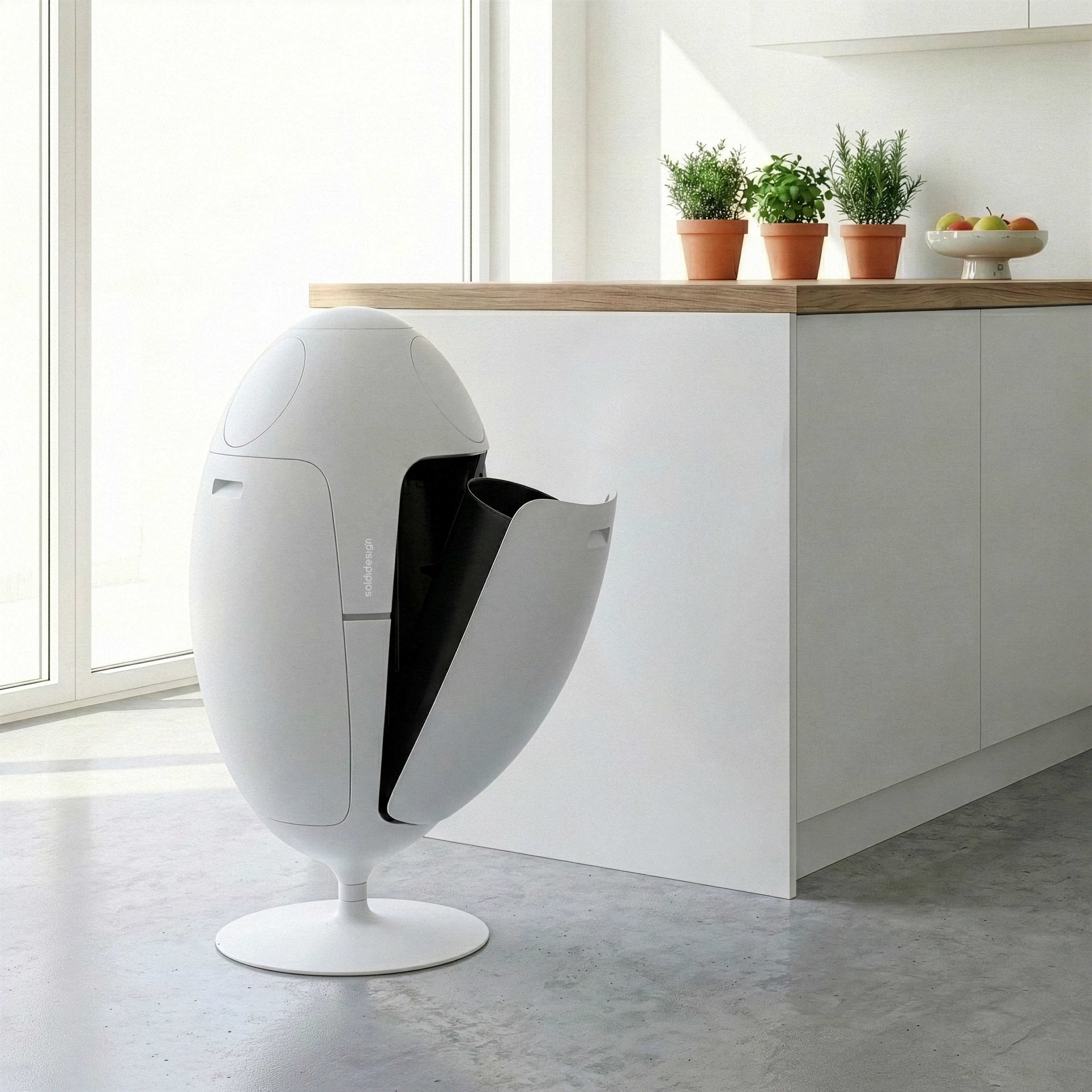SoldiDesign - Ovetto ABS White - designer dustbin