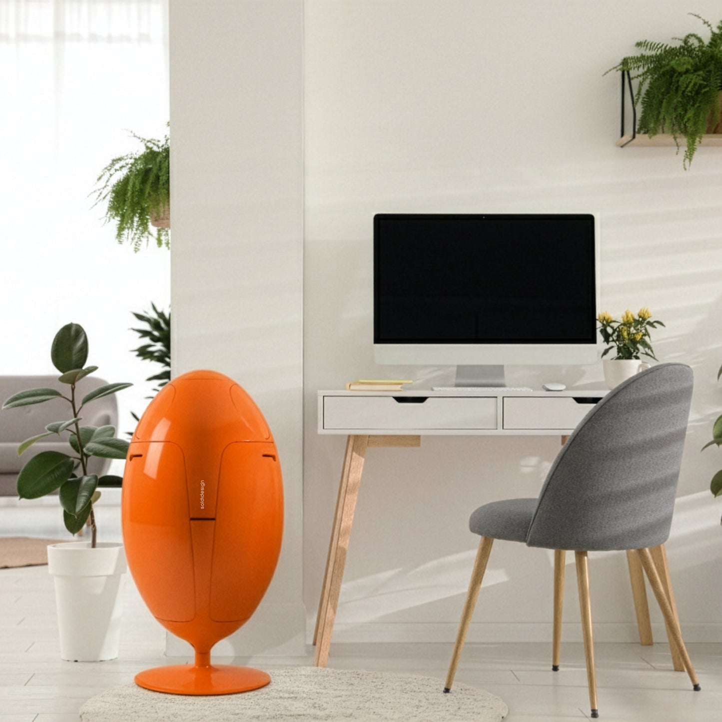 Ovetto ABS Arancio - Pattumiera di design per la raccolta differenziata