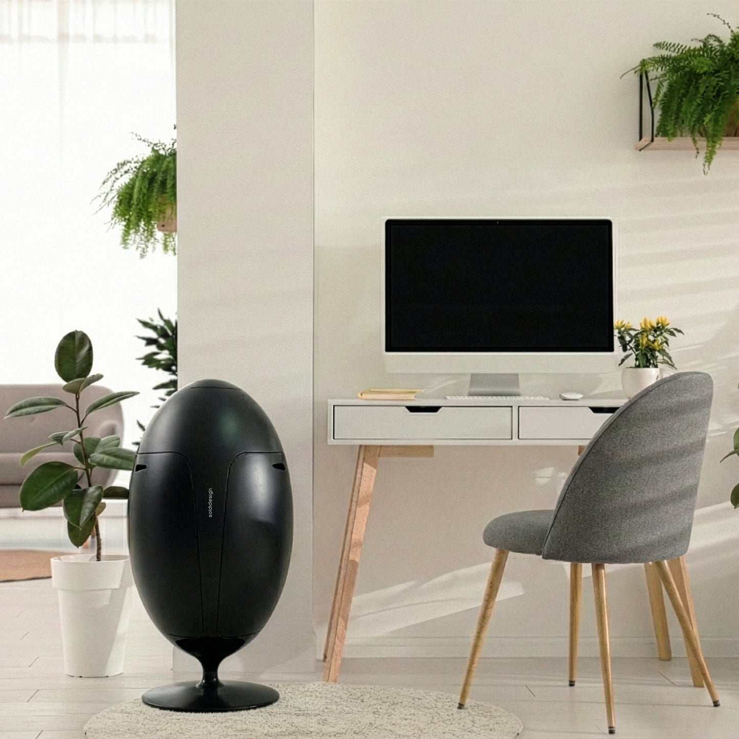 Ovetto ABS Nero - Pattumiera di design per la raccolta differenziata