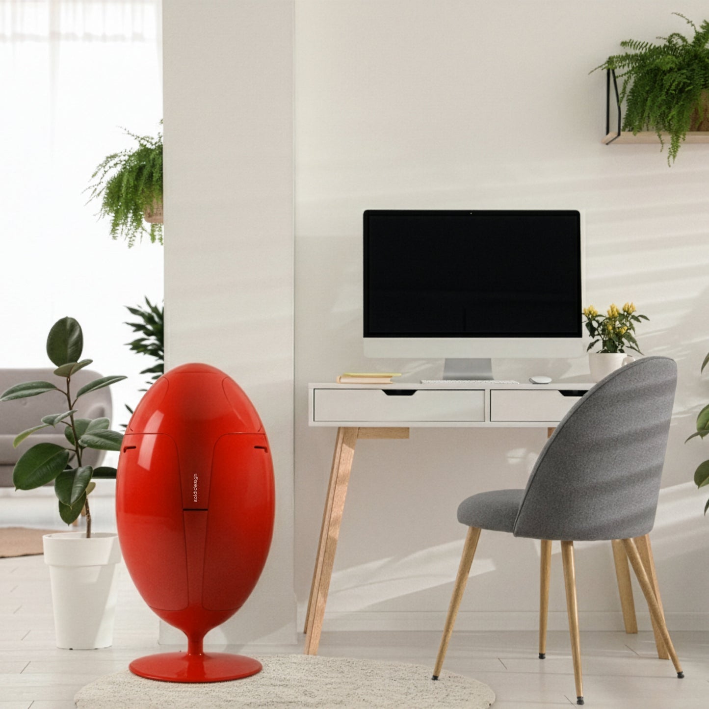 Ovetto ABS Rosso - Pattumiera di design per la raccolta differenziata