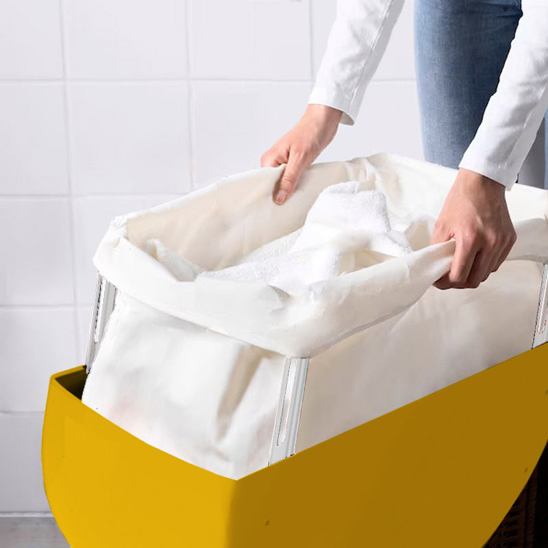 Set Buc Bianco/Giallo - Cesto portabiancheria di design