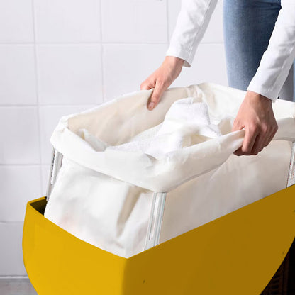 Set Buc Bianco/Giallo - Cesto portabiancheria di design