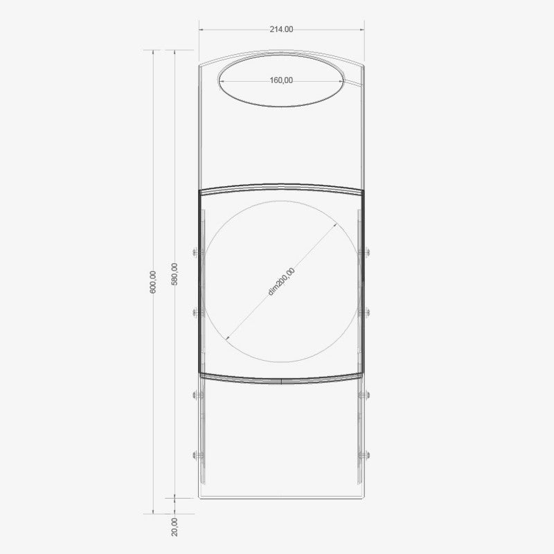 Semisfera SC1 ABS Nero Natural - Misure prodotto - SoldiDesign