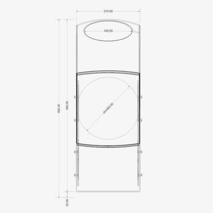 Semisfera SC1 ABS Nero Natural - Misure prodotto - SoldiDesign